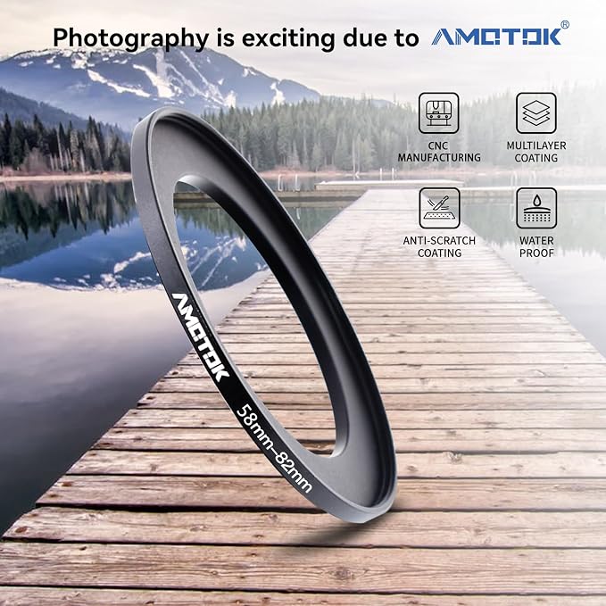 58mm Lens to 82mm Camera Filters Ring Compatible All 58mm Camera Lenses to 82mm - Image 2