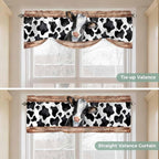 Cow Printed Tie Up Valance Curtains - Image 5