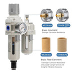 3/8" NPT Auto-Draining Air Filter Regulator Combo - Image 5