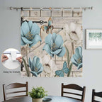 Teal Blue Tulips Living Room Curtains 84 Inch Length, Window Curtains Tab Top - Image 4