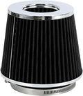 PTNHZ Universal Black 4" 102mm High Flow Cold Air Intake Cone Air Filter Power by PTNHZ+RACING