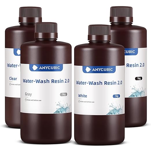 ANYCUBIC Water Washable 3D Printer Resin 2.0 Bundle, 405nm High Precision 3D by ANYCUBIC