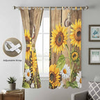 Farmhouse Sunflowers Living Room Curtains 96 Inch Length, Window Curtains Tab - Image 5