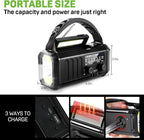 Emergency NOAA Weather Radio, 10000mAh/37000mWh, Solar Hand Crank Radio - Image 5