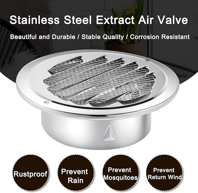 Zonon 36 Pcs Stainless Steel Soffit Vents 4 Inch Round Dryer Vent Cover - Image 3