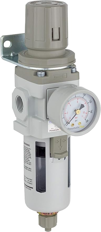 PneumaticPlus SAW300-N03BG Compressed Air Filter Regulator Piggyback Combo 3/8" by PneumaticPlus