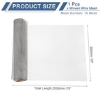 uxcell 16 Mesh 79" x 12" Woven Wire Mesh, 304 Stainless Steel Air Vent Filter - Image 2