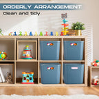 8 Pieces Storage Bins, 14.2 x 10.2 x 9.5 Inch, Blue
