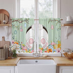 Easter Kitchen Tier Curtains 45 Inch Long 2 Panel Set, Rod Pocket Short Window by Unknown