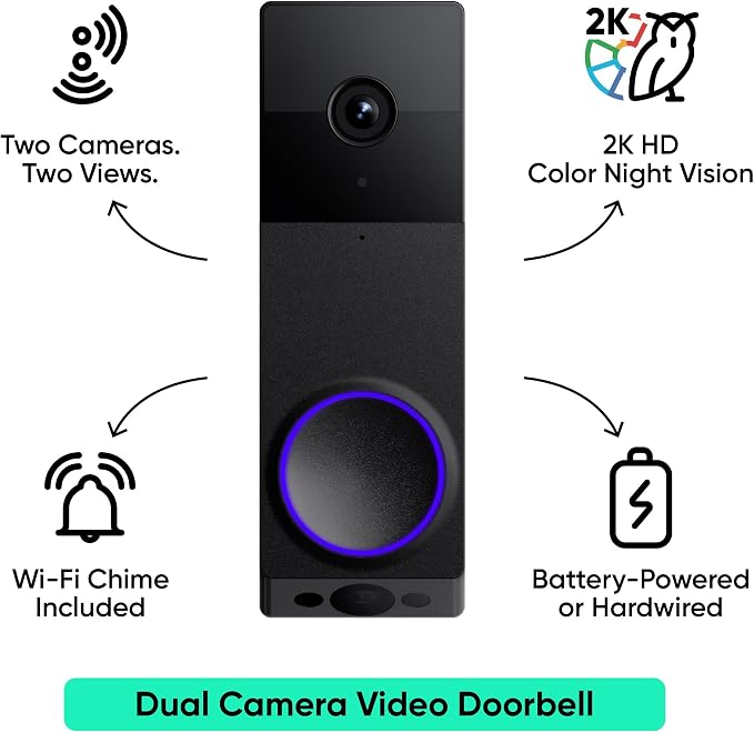 WYZE Wireless Duo Cam Video Doorbell, Battery Powered, 2K Full HD Video - Image 11