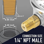 2-1/2" Dial Size, 0-160 Psi Lead-Free Pressure Gauge, Glycerin Liquid Filled - Image 4