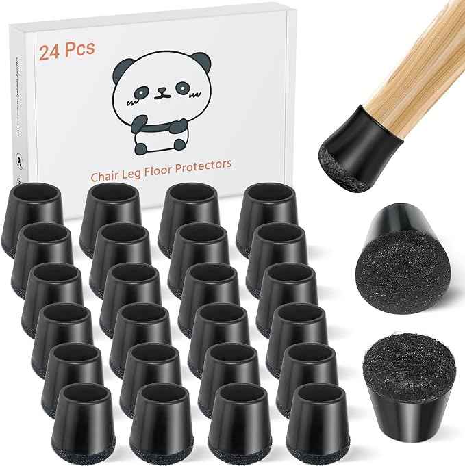 Meldel 24 PCS Silicone Chair Leg Floor Protectors Extra Small Rubber Felt