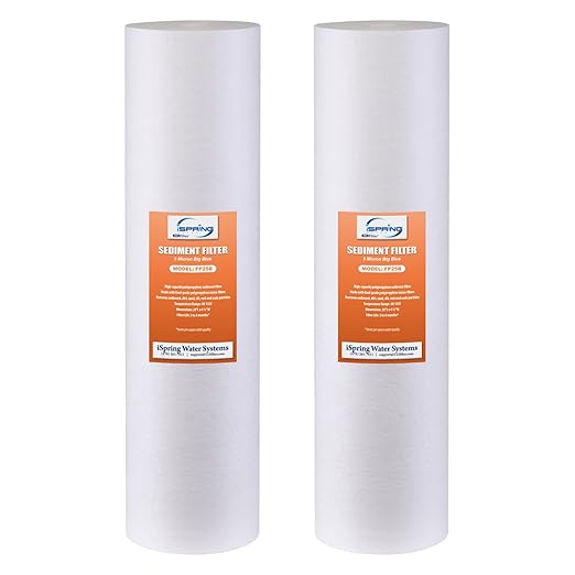 iSpring 5-Micron 20” x 4.5” Whole House Water Filter Cartridges, High Capacity by iSpring