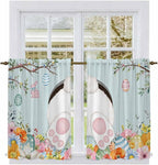 Easter Bunny Kitchen Curtains 45 Inch Long 2 Panel Set, Rod Pocket Window - Image 2