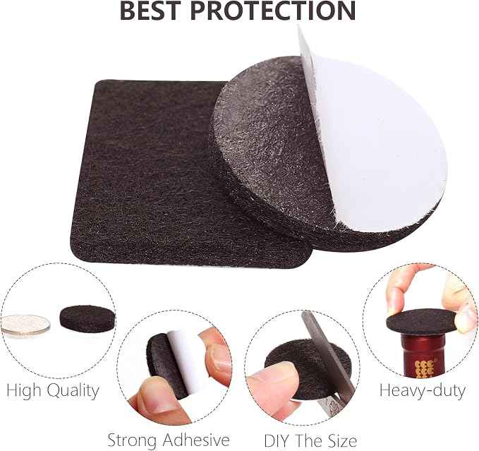 Yelanon Felt Furniture Pads -60 Pcs Premium Felt Pads