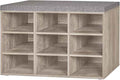 DINZI LVJ Shoe Bench, 9 Cubbies Shoe Organizer