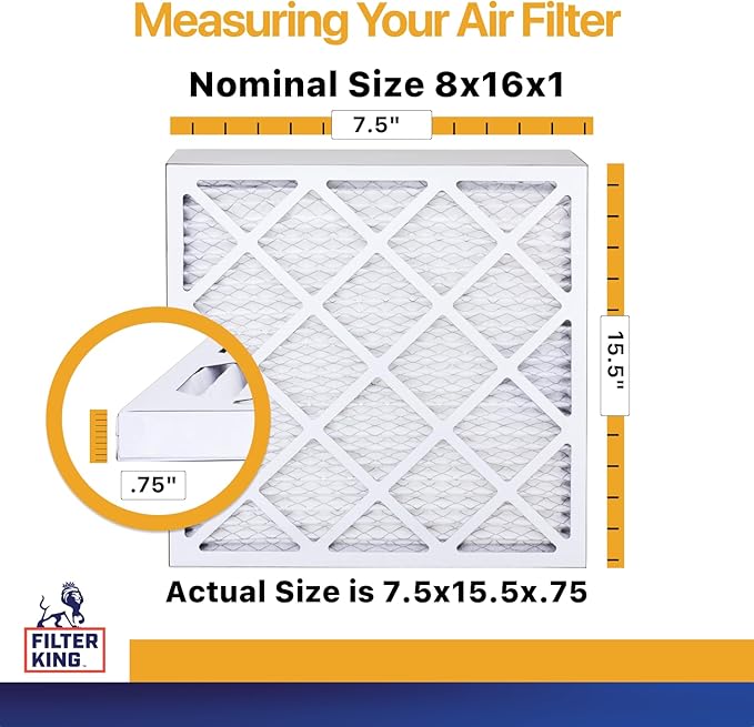 Filter King 8x16x1 Air Filter | 6-PACK | MERV 13 HVAC Pleated A/C Furnace - Image 2