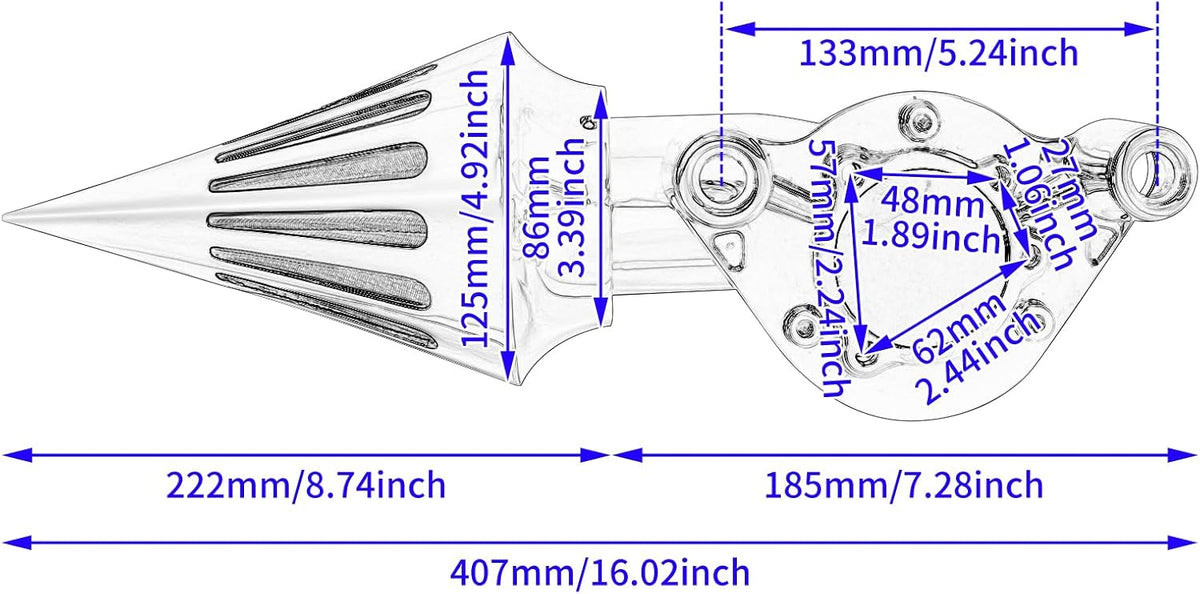 Air Cleaner Spike Air Intake Filter Fit for Harley Sportster 2004-2022