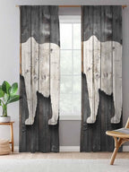 Sheer Curtains 96 Inches Long, Vintage White Brown Bear Semi Sheer Curtains - Image 5