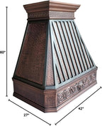 CT Copper Tailor Copper Vent Hood Island Mount, 1260 CFM Exhaust Fan, Stainless - Image 10