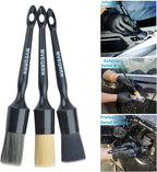 3pcs Car Detailing Brush Set-1pcs Boars Hair Car Detailing Brushes, Leather - Image 4