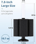 Pawfly Aquarium Large Bio Sponge Filter Quiet Betta Fry Shrimp and Fish Foam - Image 2