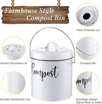Compost Bin Kitchen, 1.3 Gallon Farmhouse Kitchen Compost Bin Countertop - Image 2