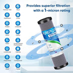 1 Micron 2.5" x 10" Whole House CTO Carbon Water Filter Cartridge Replacement - Image 3