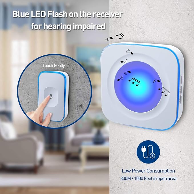 Wireless Doorbells for Home Flashing Light Doorbell - Image 8
