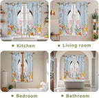 Easter Window Curtains 63 Inch Long 2 Panel Set, Rod Pocket Bedroom Curtains & - Image 8