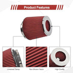 Universal Clamp On Air Intake Filter fits 3 In /3.5 In /4 In Three Different - Image 4