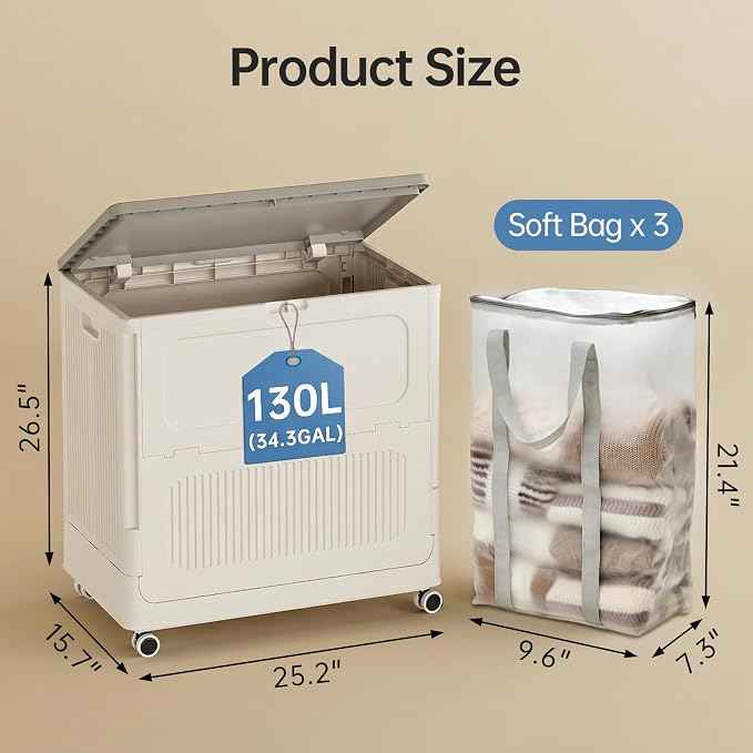 HAIXIN HOME 130L Stackable Storage Bin
