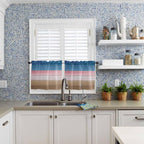 Blue Pink Brown Gradient Wood Grain Window Valance Curtains, Vintage Wood Board - Image 8