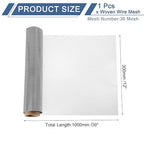 uxcell 30 Mesh 39" x 12" Woven Wire Mesh, 304 Stainless Steel Air Vent Filter - Image 2
