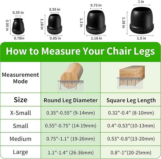 24 Pcs Small Chair Leg Floor Protectors, Chair Leg Protectors