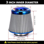 Cold Air Intake Filter, High Performance, Washable Filter, Clamp-On Replacement - Image 2