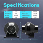 iPower Grow Tent Ventilation System 4 Inch Inline Duct Ventilation Fan 195 CFM - Image 2