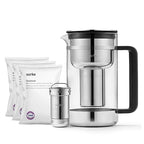Aarke Purifier Large 1.66L Glass Pitcher Bundle w/Steel Filter, 3 Enriched + 1 by aarke