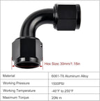EVIL ENERGY 12AN Female to 12AN Female 90 degree Swivel Coupler Fitting Union - Image 2