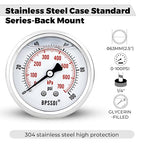 0-100Psi Glycerin Liquid Filled Low Pressure Gauge, 2.5" Dial Size, 1/4" G Back - Image 4