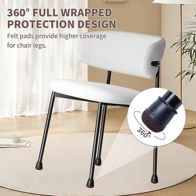 Ezprotekt 24 Pcs Extra Small Chair Leg Floor Protectors, Silicone Felt Chair