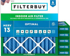 Filterbuy 18x18x2 Air Filter MERV 13 Optimal Smoke & Allergy Defense, by Filterbuy