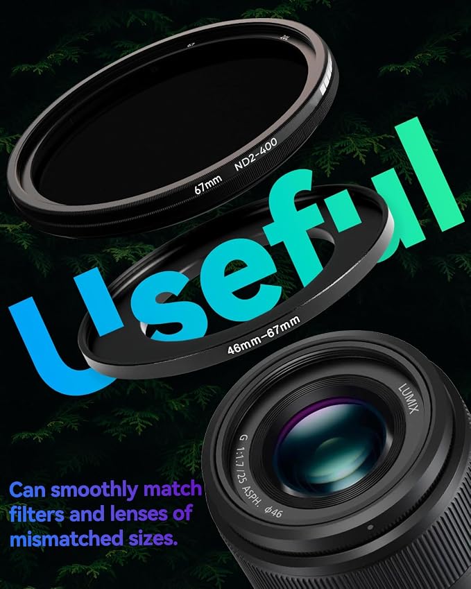 43-62mm Metal Step-Up Ring Adapter Compatible - Image 8