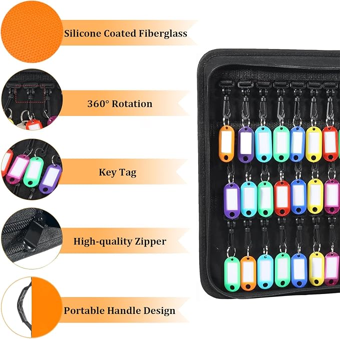 Portable Key Organizer with Handle, Fireproof and Waterproof Key Case, Key - Image 7