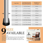 1-1/2” Round Rubber Chair Leg Tips Caps, Chair Leg Floor Protectors, Non-Slip