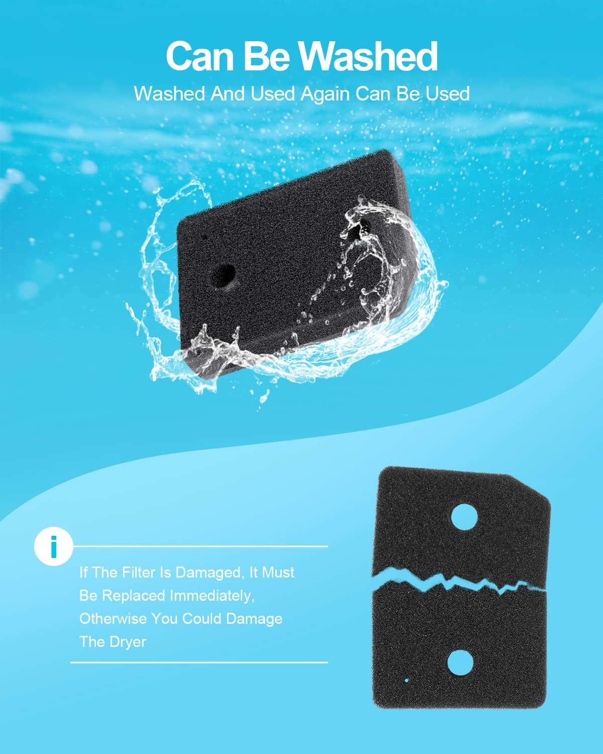9164761 Foam Filter Replacement for All Miele T1 Heat Pump Tumble