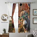 Farm Donkeys Living Room Curtains 84 Inch Length, Window Curtains Tab Top - Image 5