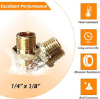 2pcs 1/4" NPT x 1/8" NPT Brass Nipple, 1/4 to 1/8 Adapter Fitting Reducing - Image 4