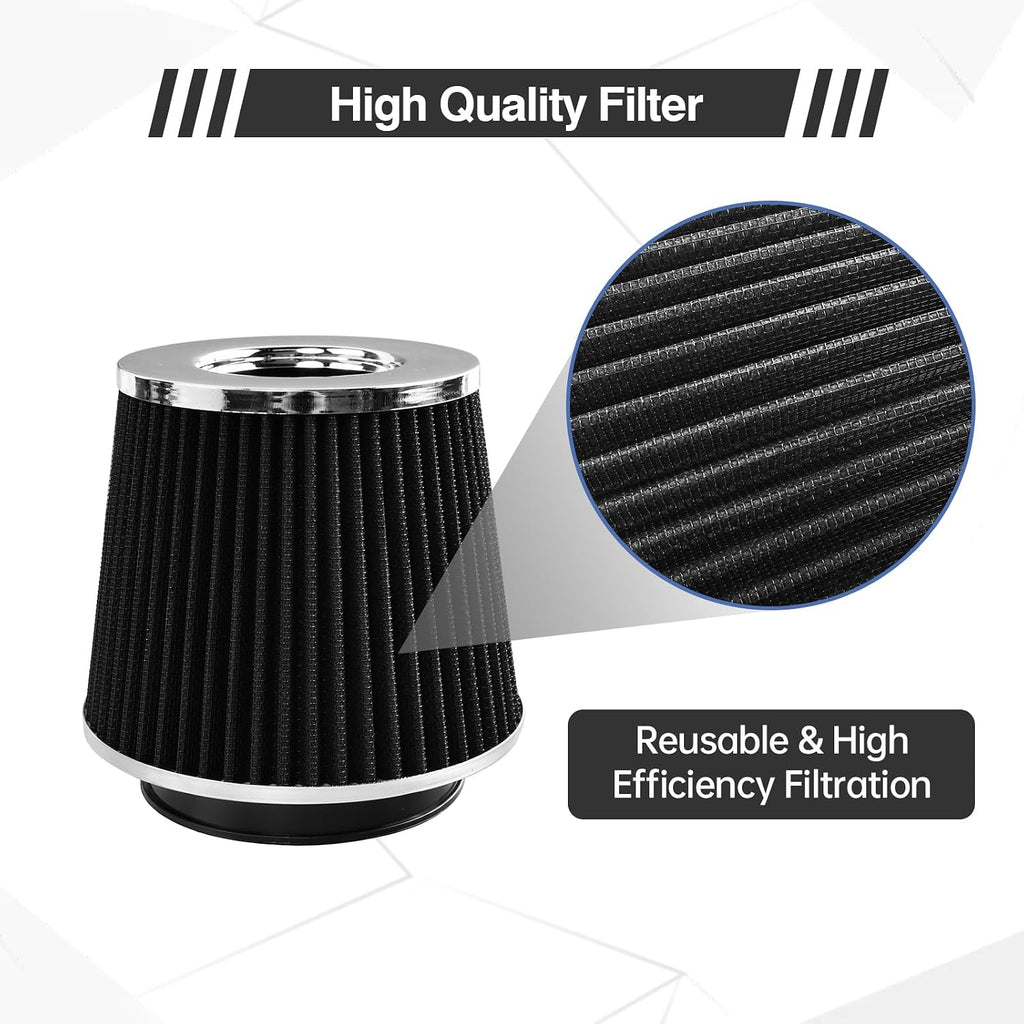 Universal Clamp On Air Intake Filter Fits 3"/3.5"/4" Three Sizes