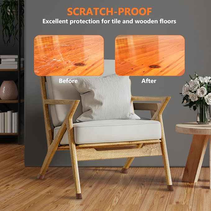 16pcs Round Chair Leg Floor Protectors, Felt Pads Chair Leg Protectors